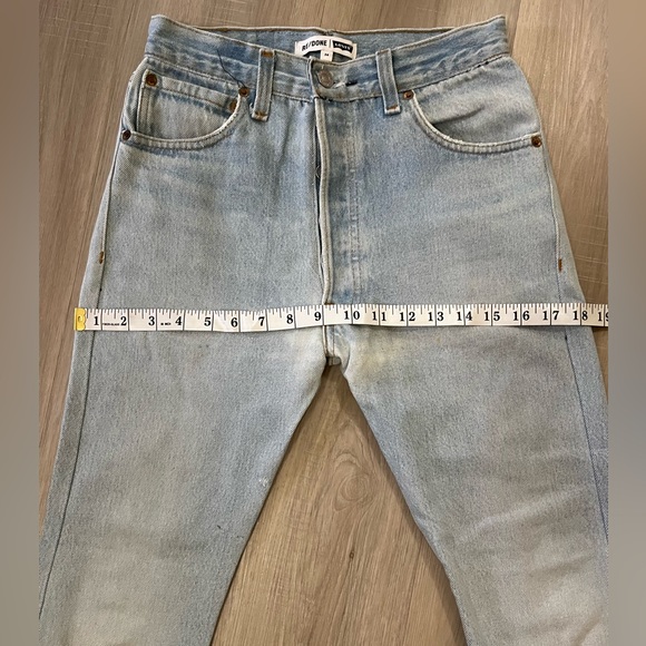 Redone vintage levi’s 501 size 24 high rise straight cropped jeans - Picture 12 of 16